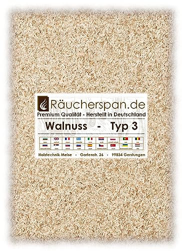 Räucherspäne Räuchermehl Walnuss 1kg Typ 3 mittelfein Spangröße 0,3-1mm auch für Sparbrand, Räucherschnecke, Kaltrauchgenerator geeignet