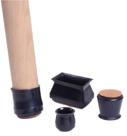 Wambere 16 Stück Stuhlbeinkappen Schutzkappen Für Stuhlbeine mit Filz,Stuhlfüsse Bodenschutz Stuhlbeinschoner Filzgleiter für Stühle Stuhlbeinschutz Stuhlbeinschoner,Schwarzes Rechteck M