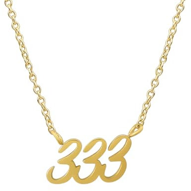 Balilou Engelszahlen Armband Angelnumber Kette Engels Zahl Armkette Spiritueller Schmuck Fußkette Zeichen Cosmic Numbers Angel Number aus Edelstahl Glücksbringer Glückszahl - 333 Gold Silber