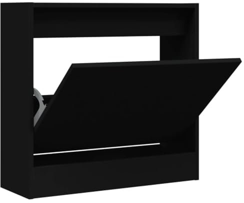 vidaXL Schuhschrank Schwarz 60x21x57 cm Holzwerkstoff