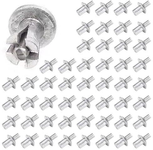 Core Rivets with Round Head | 50 Hammer Drive Rivets | Half Round Head Aluminum Core Rivets | Knock Type Dome Head Pop Rivet | Knock Type Expansion Rivets for Home Electronic