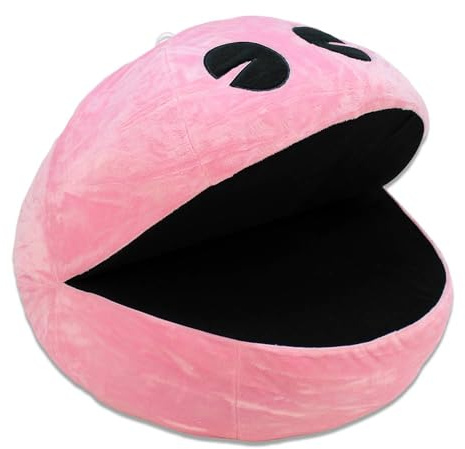 BEMIRO Pacman Plüsch rosa - ca. 60 cm - Original - Retro - flauschig weich