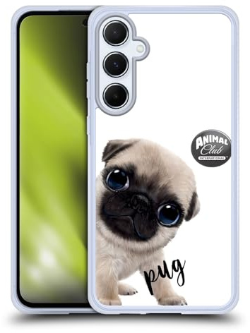 Head Case Designs Offizielle Animal Club International Mops Gesichter Gel Handyhülle Hülle [Militärischer Schutzgrad] Kompatibel mit Samsung Galaxy A55 5G