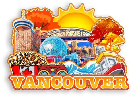 Quwsne Kühlschrank Magnet Vancouver Kanada Kühlschrank Magnet Stadt Reise Souvenirs Touristische Geschenke 3D Klassische Denkmäler Handgemachte Handwerk Hauptdekoration-1850