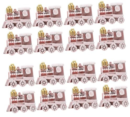 Cabilock 16 STK Weihnachtsbaum-Anhänger Zug Christbaumschmuck Weihnachtsanhänger Weihnachtsdekorationen Kinder weihnachtsdeko Weihnachtsbaum-Zug Weihnachtszug-Anhänger Plastik