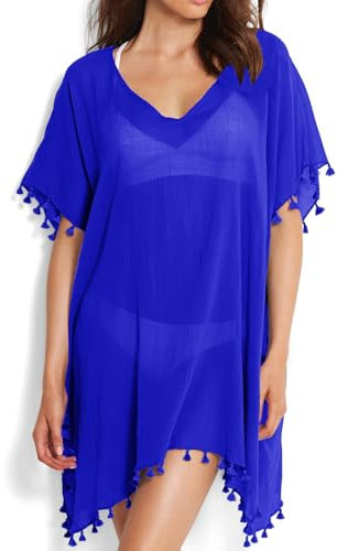 Swimsuit Cover Ups for Women,Beach Dress Bikini Cover Ups for Women Chiffon Swimwear Bikini Swimsuit Beach Cover Ups (Sapphire)