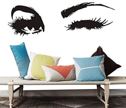 Geschnitzte Augen, Wimpern, Nailart, Schönheitssalon, Dekorative Aufkleber, Abnehmbare Wandaufkleber, 28 * 88cm