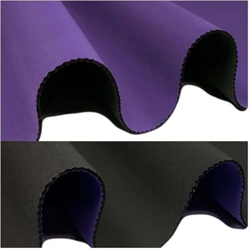 Kacperek - Neopren Stoff - Wärmeisolierender, Dicker Stoff - für Taucher, DIY-Projekte, Nähen - 135cm breit -0,5 Lfm - 3mm dick - 878g/mb, 651g/m2 - Violett/Graphit