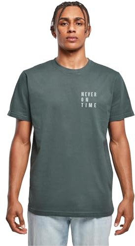 Mister Tee Männlich Ohne Kragen T-Shirt, Grün, 4XL