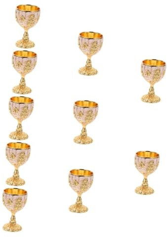 SHOWERORO 10pezzi Bicchiere Vintage Europeo Stile Antico Coppa Creativa Per Vino Decorazione Elegante Per Feste e Matrimoni Design Unico e Artistico Per Appassionati Di Vino