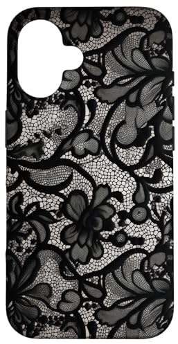 Black Lace Vintage Pattern Case for iPhone 16