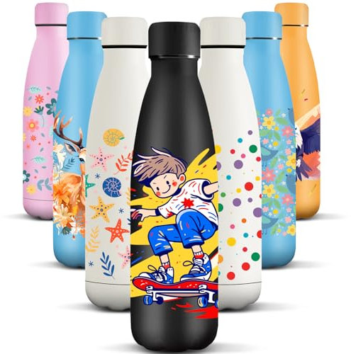 HoneyHolly Borraccia Termica, 500 ml Senza BPA, Bottiglia Termica, Isolamento a Doppia Parete, Borraccia, A Prova di Perdite, Acciaio Inossidabile 18/8, Borraccia Acciaio Inox per Sport, Scuola, Yoga