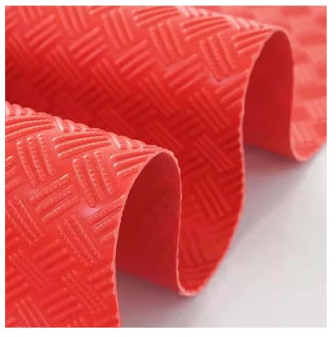 Rouleaux de revêtement de sol en caoutchouc, plaque de revêtement de sol en caoutchouc à carreaux, for la maison, Garage, Van, voiture, salle de sport, 3MM d'épaisseur(Red,120x150cm/47.2x59in)