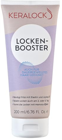 Keralock Locken-Booster Creme 200 ml – Locken Gel mit Jojobaöl & Elastin – Memory-Effekt für lockiges, gewelltes & dauergewelltes Haar – Styling & Pflege