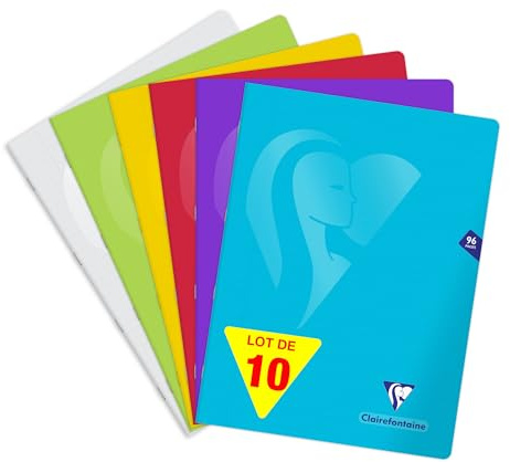 Clairefontaine 303365Cpack 10 Hefte Mimesys 48 Blatt liniert Rand sortiert