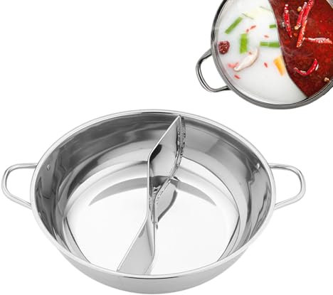 Vibhgtf Olla doble de sabor - Olla de mandarina de acero inoxidable | Hot Pot para cocina de inducción, Mandarin Duck Pot, Shabu Shabu Hot Pot Separador
