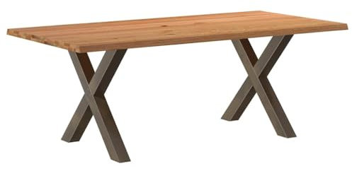 vidaXL Esstisch mit Baumkanten 200x100x74 cm Massivholz Eiche Rechteck, Küchentisch, Restauranttisch, Tisch Restaurant, Esszimmertisch, Bistrotisch