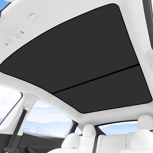 Ywooon Sunroof Sunshades for Tesla Model Y 2021-2024, Upgrade Ice Crystal Style Top Window Roof Shade Sun Protection Heat Insulation for Tesla Model Y Accessories, Black