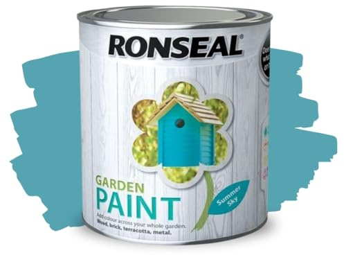 ARUUJ - Garden Paint, Fence Paints, Weather Resistant Outdoor Matt Paints, Water Based Paint For Sheds, Metal, Terracotta, Easy to Apply, Long-Lasting Colour & Protection (Summer Sky, 250ML)