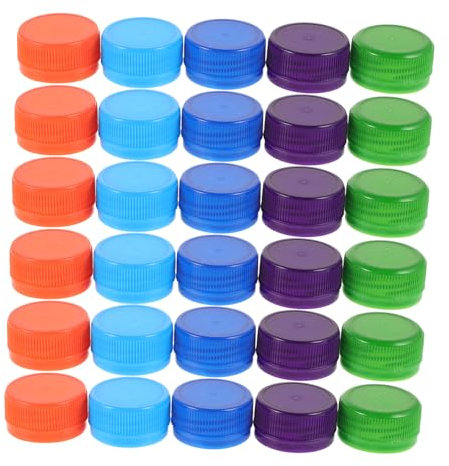 Angoily 50 Stück Druckherstellungs Spleißzubehör Flaschendeckel Basteln Flaschendeckel Faltbare Wasserflasche Mini Flaschen Flaschenverschlüsse Wasserflaschendeckel Kleine