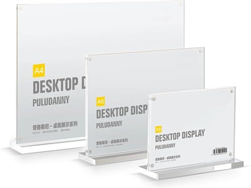 Schmalz Acryl Tischaufsteller T-Form – Stabile Displayhalterung für Werbung & Präsentation, Büro & Geschäft (A5 Quer)