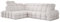 DomoHome Ecksofa Tollo Weiß Anthology-Stoff Linke Seite 302x217x105 cm, L-Form Sofa mit Schlaffunktion, Bettkasten 120x85x17 cm, Elektrisch Verstellbar