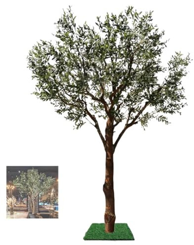 Ukkajovlex Olivier Artificiel 120 150 180 210 250cm Plante Artificielle Interieur Fausse Plante Deco Jardin Exterieur avec Branches Et Fruits pour Le Salon,Le Bureau,la Chambre À Coucher(210cm)