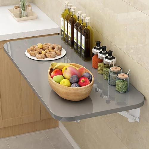 Platzsparender Wandtisch – Faltbarer Esstisch, Schreibtisch und Computertisch für Kleine Räume(Size:90X40CM,Color:grey)