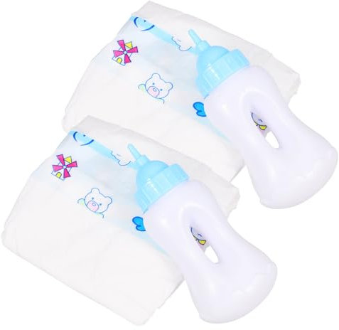 ADOCARN 1Satz Puppenflaschen Flaschen Puppenwindeln für Rollenspiele Hochwertiges Zubehör für Babypuppen für Puppenzubehör für Kreative