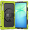 Case for Samsung Galaxy Tab S10 FE+ Plus 13.1 Inch 2025 Model (X620/X626B), Heavy Duty Shockproof Protective Case with Screen Protector, 360° Rotating Stand, Hand/Shoulder Strap (Green)