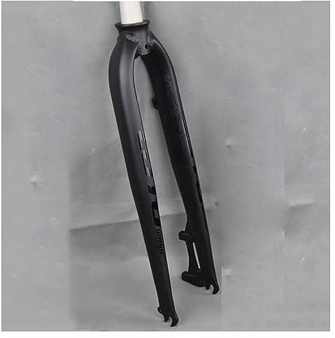 Forcella rigida MTB 26 27,5 29'' Forcella anteriore per mountain bike Freno a disco Forcella per bicicletta in lega di alluminio 1-1/8'' Tubo dritto senza filettatura Ultraleggero QR 9mm (Colore: Ner