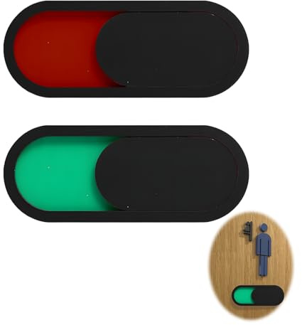 2 Panneaux Adhésifs Occupé Libre Plaque Autocollante Sans Perçage Bureau | Indicateur Coulissante Toilettes, Salle Bain Conférence, Discret Élégant, Pose Rapide, Pratique, Solide, Fiable