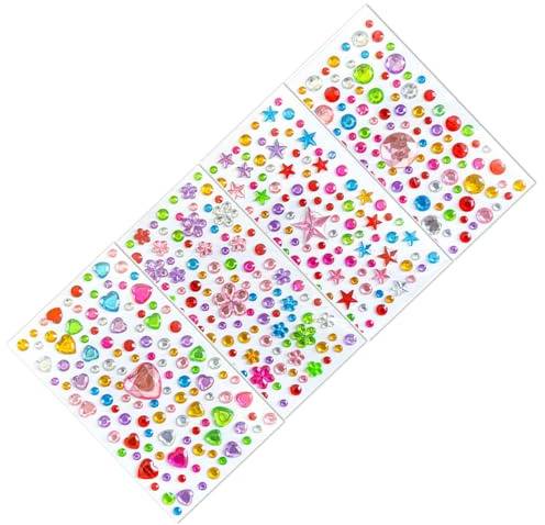 HJDJBD 4 Stück Farbe 3D Klebeohrringe Sticker Mädchen,Selbstklebende Glitzer Ohrringe Sticker,Glitzer Kristall Ohrringe Aufkleber,für Mädchen Kinder Handwerk,Make-Up,DIY,Nagel