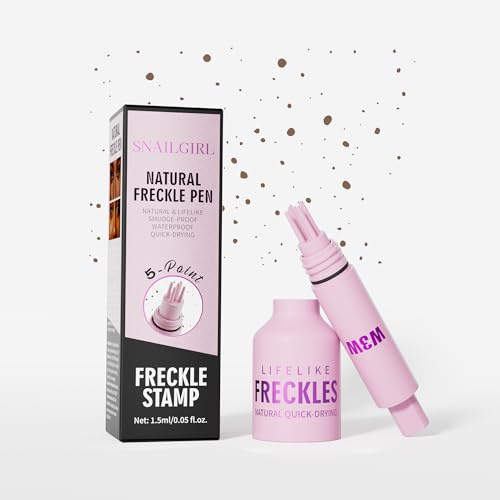 Lentiggini Finte,Freckle maker,Five-Tip Penna per lentiggini,Freckle pen Impermeabile, anti-sbavatura, naturale e realistico, adatto a tutti i tipi di pelle (01 Light-Marrone chiaro)