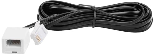 BT Telephone Extension Cable - Master Socket Extension Lead for UK Landline Phones, Fax Machines & Broadband Routers -Telecom Cable with Standard BT Plug to Socket Connector (BT-6P4C-3M-1PC-BK)