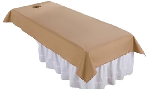 Massageliege Bezug Wasserdichte, öldichte Bettlaken for den Schönheitssalon, SPA-Massage, hautfreundliches, gefilmtes Betttisch-Abdecklaken for Salon Barbershop(Brown1,190x118 with hole)