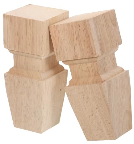 Hoement 2 Stück 2 Stück Möbelbeine aus Massivholz 15cm Hohe Möbelbeine für Sofa Hocker TV Ständer Holz Ersatzfüße für Schränke Couchtisch Sideboard rutschfeste zur Möbelreparatur