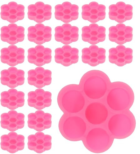 COOPHYA 200 Stück Rosa Einweg Wimpernverlängerungsbecher aus Kunststoff Klein und Leicht Praktischer Klebstoffhalterbecher für Make Up Anfänger und Kosmetik