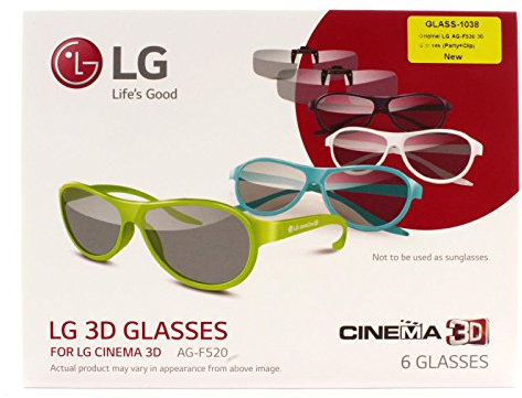 121AV AG-F530 3D Glasses (Party+Clip) for LG 98UB980V 98 ULTRA HD 4K TV