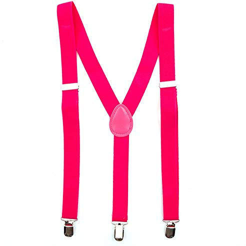 Party Factory Hosenträger, leuchtendes Pink, 2,5 x 50-90cm, für Damen und Herren, Kostüm Accessoire, bis 195cm Körpergröße