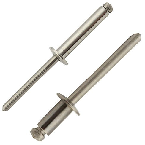Blindnieten mit Flachkopf - 4x20 mm - (40 Stück) - DIN 7337 Form A - Popnieten - Edelstahl A2 (V2A) - SC7337 | SC-Normteile