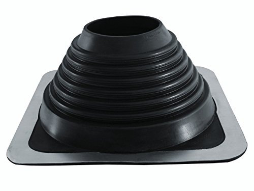 FOLNET Rohrmanschette Dachdurchführung Kabel- Rohrdurchführung Dichtungsflansch für Blechdachdeckungen EPDM 3 bis 724 mm Blechpfannen Trapezblech Doppelstehfalz (EPDM quadratisch, 121 mm - 254 mm)
