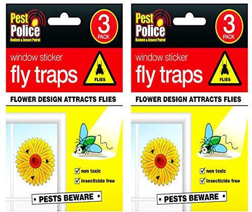 6pk Fly Window Trap Sticker | Insect Killer Sticky Sunflower Bug Catchers