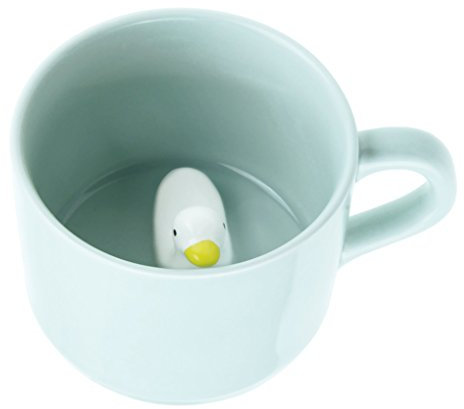 3D Cartoon Duck Coffee Mugs Milk Tea Cute Ceramic Mugs with Spoon Hidden Animal Inside Morning Cup Hot Drinks Porcelain Mug Gift for Morning Drink Coffee Tea Lovers Light Green Cups