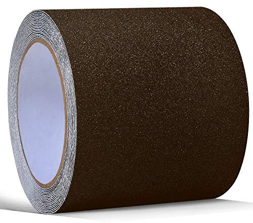 ONTWIE Cinta adhesiva antideslizante marrón High Traction Safety Track Tape, cinta adhesiva antideslizante para escalones, rampas, caminos