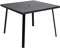 C-Hopetree Outdoor Dining Table with Umbrella Hole for Outside Patio, Metal, Square, Black