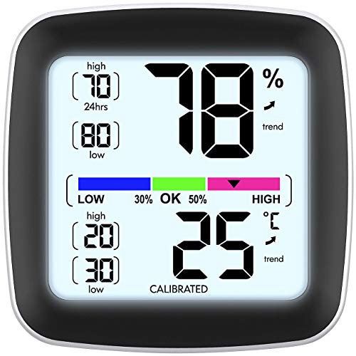 infactory Hygro Thermometer: Digitales Präzisions-Thermo-/Hygrometer mit LCD-Display, kalibrierbar (Raumthermometer mit Hygrometer, Elektronisches Thermo-Hygrometer, Kühlschrank)