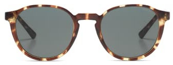 KOMONO Liam Tortoise Unisex Oval Cellulosepropionat-Sonnenbrille für Damen und Herren mit UV-Schutz und kratzfesten Gläsern