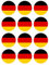 Generisch 12 Stück Aufkleber Deutschland Flagge Rund 4 cm | Germany Flag | wetterfest & UV Schutz | Set