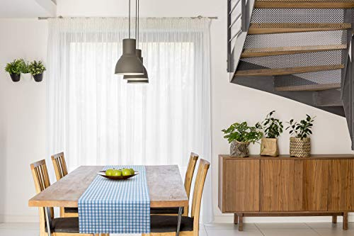 FILU Tischläufer 40 x 180 cm Hellblau/Weiß kariert (Farbe und Größe wählbar) - hochwertig gefertigter Tischläufer aus 100% Baumwolle im skandinavischen Landhaus-Stil